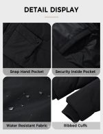 Soularge Women's Plus Size Hooded Winter Warm Casual Coat Outdoor (Black, 4X) - Image 7