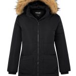 Soularge Women's Plus Size Hooded Winter Warm Casual Coat Outdoor (Black, 4X)